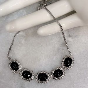 California Black Jade Silver BOLO Bracelet